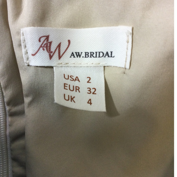 AW BRIDAL 2 XS Cream Carole Floral Embroidered Formal Party Maxi Dress NEW B23 - Picture 5 of 8